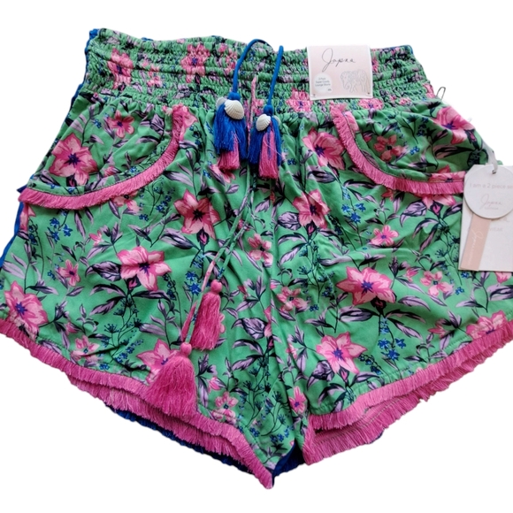 Japna Pants - Japna 2-Pack Floral Green and Pink Women's Shorts Sleepwear New Size M